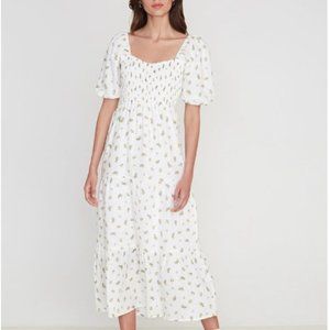 Faithfull the Brand Puff Sleeve Gianna Midi Dress